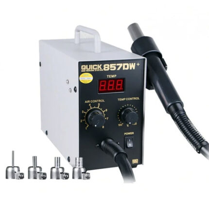 QUICK 857DW+ Lead Free Adjustable Hot Air Heat Gun With Helical Wind 580W SMD Rework Station